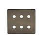 The Charterhouse Collection Antique Brass 6 Gang CM Circular Module Grid Switch Plate
