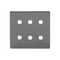 The Connaught Collection Black Nickel 6 Gang CM Circular Module Grid Switch Plate