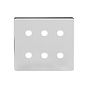 The Finsbury Collection Polished Chrome 6 Gang CM Circular Module Grid Switch Plate