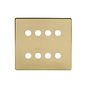 The Savoy Collection Brushed Brass 8 Gang CM Circular Module Grid Switch Plate