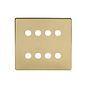 The Savoy Collection Brushed Brass 8 Gang CM Circular Module Grid Switch Plate