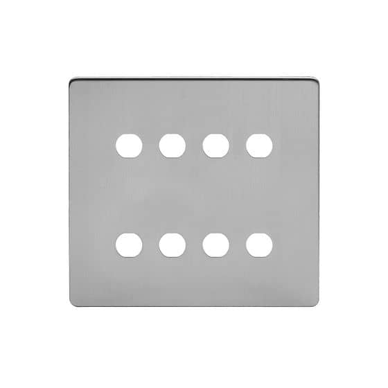 The Lombard Collection Brushed Chrome 8 Gang CM Circular Module Grid Switch Plate