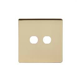 Soho Lighting Brushed Brass 2 Gang Toggle Plates Screwless