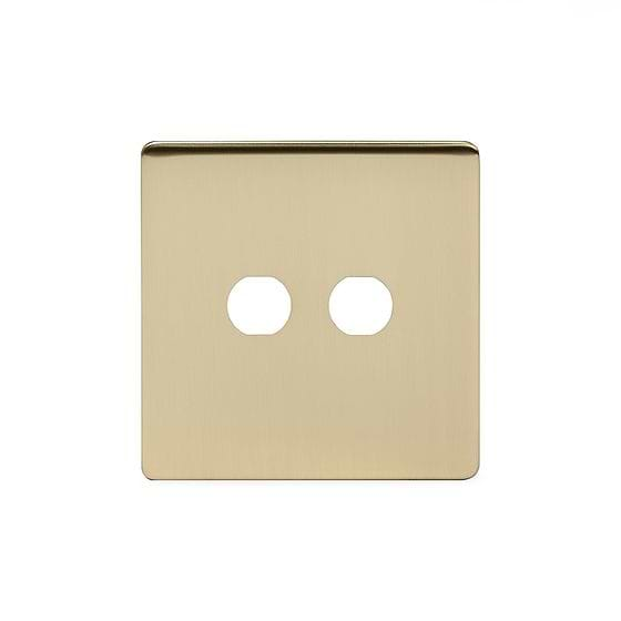 Soho Lighting Brushed Brass 2 Gang Toggle Plates  Screwless