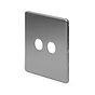 The Lombard Collection Brushed Chrome 2 Gang LT3 Toggle Plate ONLY
