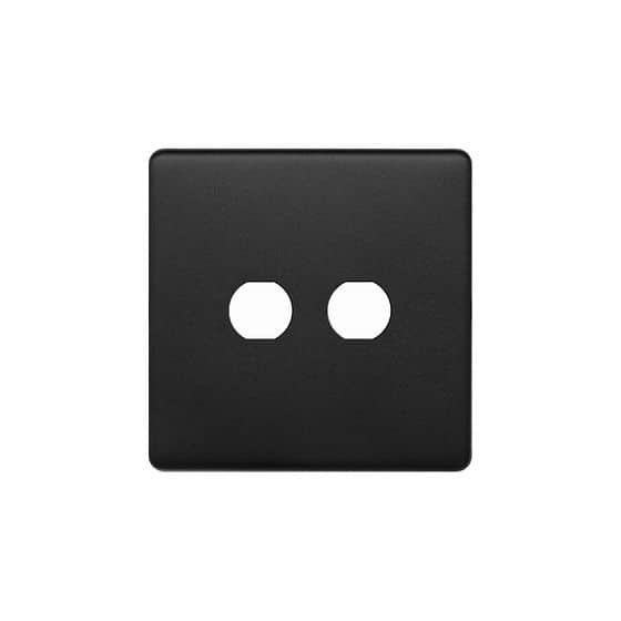 The Camden Collection Matt Black 2 Gang LT3 Toggle Plate