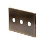 The Charterhouse Collection Antique Brass 3 Gang LT3 Toggle Plate ONLY