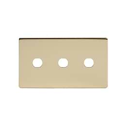 Soho Lighting Brushed Brass 3 Gang Toggle Plates Screwless