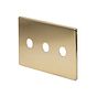 The Savoy Collection Brushed Brass 3 Gang LT3 Toggle Plate ONLY