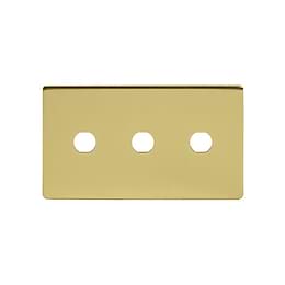 Soho Lighting Brushed Brass 3 Gang Toggle Plates  Screwless