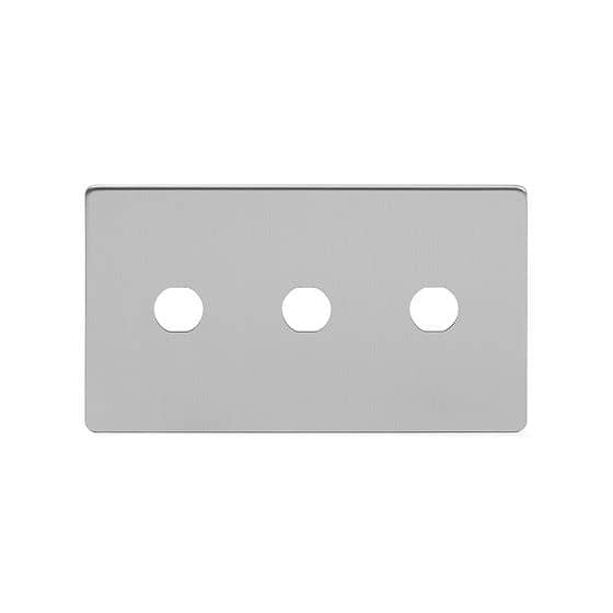 The Lombard Collection Brushed Chrome 3 Gang LT3 Toggle Plate ONLY