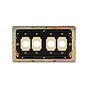 The Savoy Collection Brushed Brass 4 Gang LT3 Toggle Plate ONLY