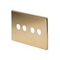 The Savoy Collection Brushed Brass 4 Gang LT3 Toggle Plate ONLY