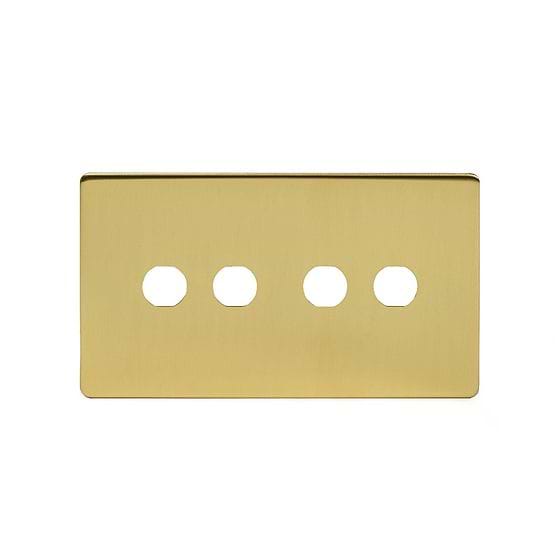 The Savoy Collection Brushed Brass 4 Gang LT3 Toggle Plate ONLY