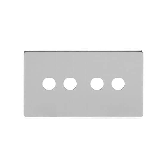 Soho Lighting Brushed Chrome 4 Gang Toggle Plates Screwless