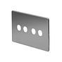 The Lombard Collection Brushed Chrome 4 Gang LT3 Toggle Plate ONLY