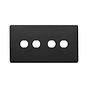 The Camden Collection Matt Black 4 Gang LT3 Toggle Plate