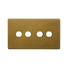 The Belgravia Collection Old Brass 4 Gang LT3 Toggle Plate ONLY