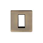 Soho Lighting Antique Brass Single Data Plate 1 Module Blk Ins Screwless