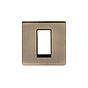 Soho Lighting Antique Brass Single Data Plate 1 Module Blk Ins Screwless