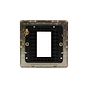 The Savoy Collection Brushed Brass Black Insert 1 x25mm EM-Euro Module Faceplate