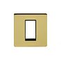 The Savoy Collection Brushed Brass Black Insert 1 x25mm EM-Euro Module Faceplate