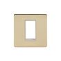 Soho Lighting Brushed Brass Single Data Plate 1 Module Wht Ins Screwless