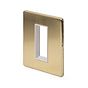The Savoy Collection Brushed Brass White Insert 1 x25mm EM-Euro Module Faceplate