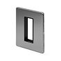 The Lombard Collection Brushed Chrome Black Insert 1 x25mm EM-Euro Module Faceplate