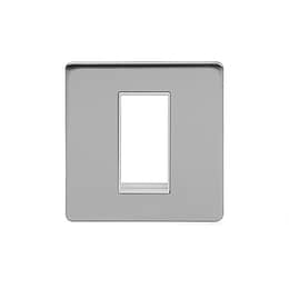 Soho Lighting Brushed Chrome Single Data Plate 1 Module Wht Ins Screwless