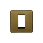 Old Brass 1 Gang Euro Module Faceplate
