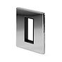 The Finsbury Collection Polished Chrome Black Insert 1 x25mm EM-Euro Module Faceplate