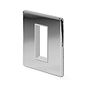 The Finsbury Collection Polished Chrome White Insert 1 x25mm EM-Euro Module Faceplate