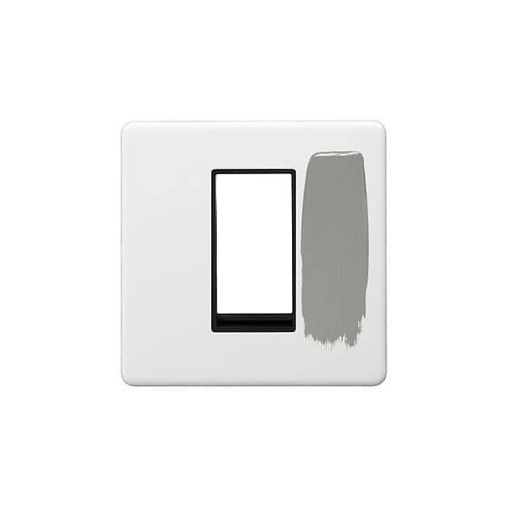 Soho Lighting Primed Paintable 1 x25mm EM-Euro Module Faceplate with Black Insert