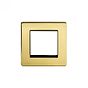 The Savoy Collection Brushed Brass Black Insert 2 x25mm EM-Euro Module Faceplate