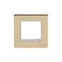 Soho Lighting Brushed Brass Single Data Plate 2 Modules Wht Ins Screwless