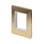 The Savoy Collection Brushed Brass White Insert 2 x25mm EM-Euro Module Faceplate