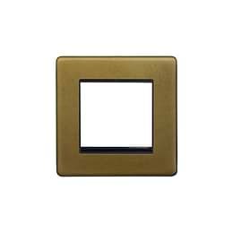 The Belgravia Collection Old Brass 2 x25mm EM-Euro Module Faceplate