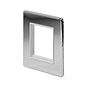 The Finsbury Collection Polished Chrome White Insert 2 x25mm EM-Euro Module Faceplate