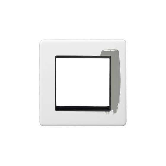 Soho Lighting Primed Paintable 2 x25mm EM-Euro Module Faceplate with Black Insert