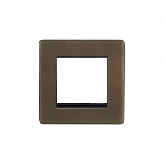 The Westminster Collection Vintage Brass 2 x25mm EM-Euro Module Faceplate