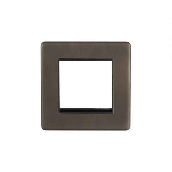 The Westminster Collection Vintage Brass 2 x25mm EM-Euro Module Faceplate