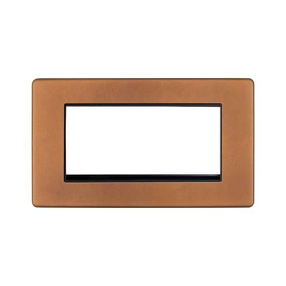 The Chiswick Collection Antique Copper 4 x25mm EM-Euro Module Faceplate