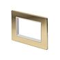 The Savoy Collection Brushed Brass White Insert 4 x25mm EM-Euro Module Faceplate