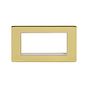 The Savoy Collection Brushed Brass White Insert 4 x25mm EM-Euro Module Faceplate
