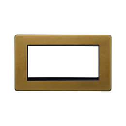 The Belgravia Collection Old Brass 4 x25mm EM-Euro Module Faceplate