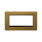 The Belgravia Collection Old Brass 4 x25mm EM-Euro Module Faceplate