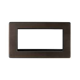 The Westminster Collection Vintage Brass 4 x25mm EM-Euro Module Faceplate