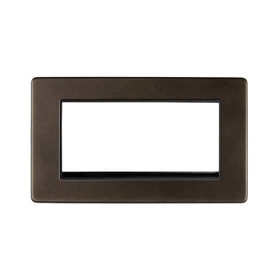 The Westminster Collection Vintage Brass 4 x25mm EM-Euro Module Faceplate