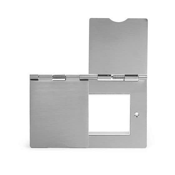 The Lombard Collection Brushed Chrome White Insert 4 x25mm EM-Euro Module Floor Plate